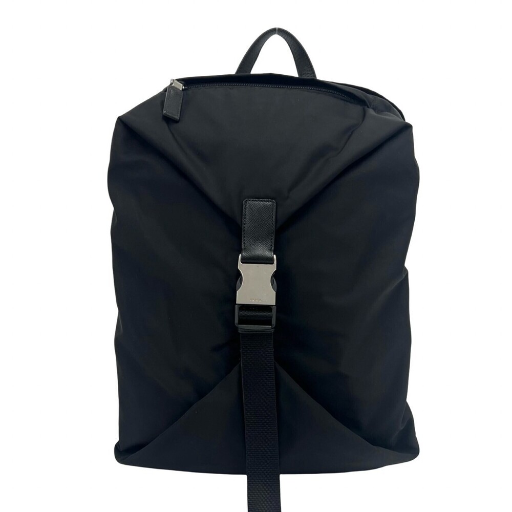 PRADA RE-NYLON Triangle Logo Plate Hardware Nylon Leather Genuine Backpack Da...
